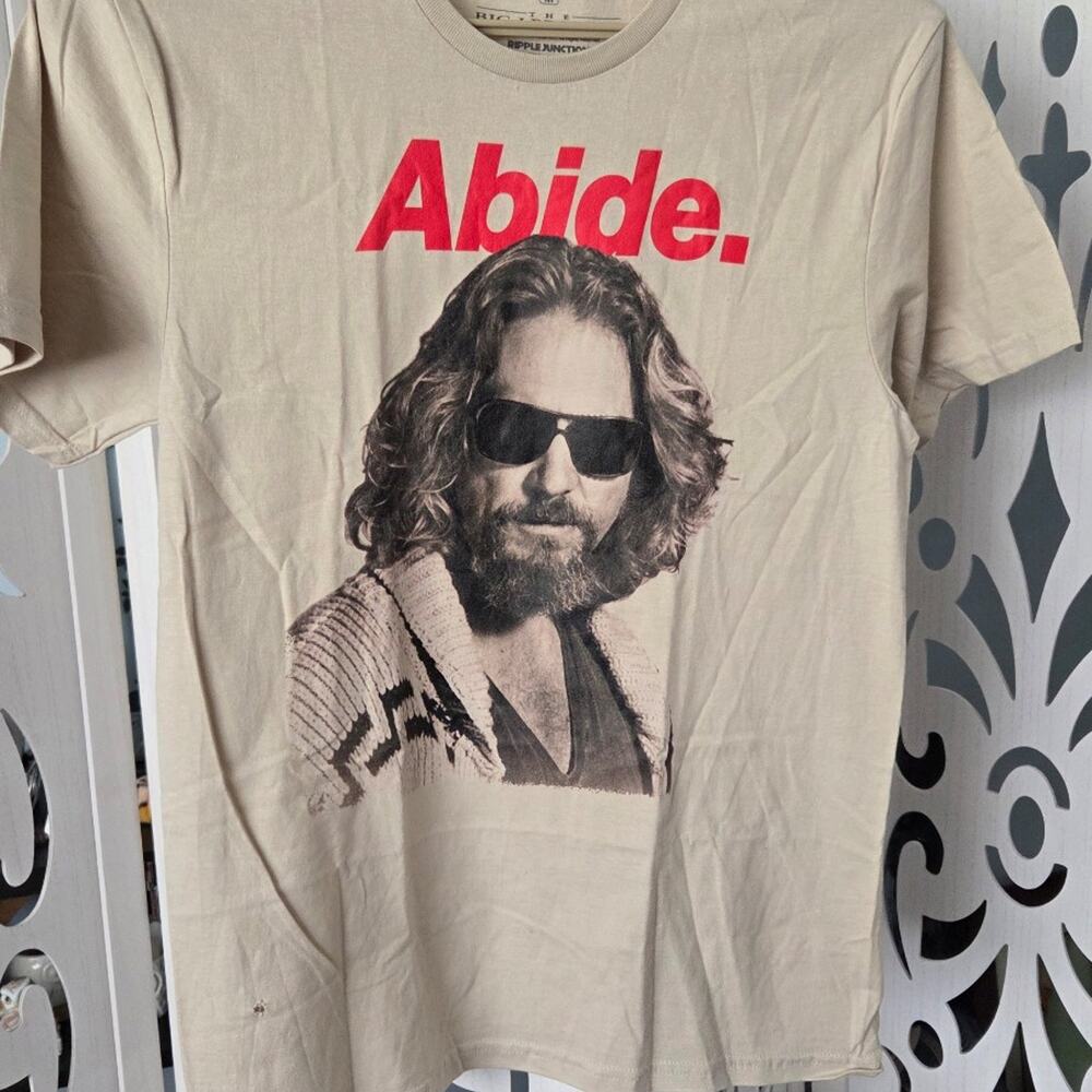 The Big Lebowski Abide The Dude T Shirt M Ripple Junction Jeff Bridges Graphic
